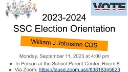 SSC Meeting/Elections Orientation Flyer